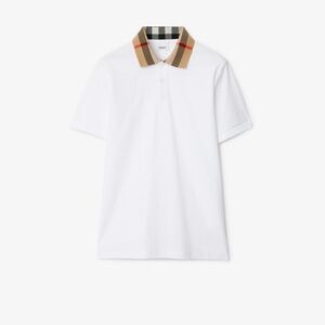 Burberry White Cotton Polo